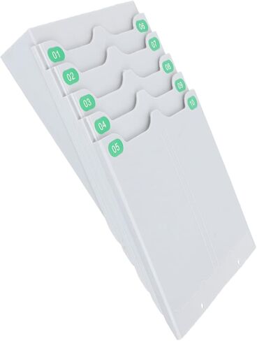 Wall-Mounted Card Holder Rack Expandable Attendance Card Organizer Minimalist Design for Office Employee Records Storage in Saudi Arabia