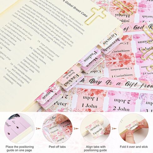 حافظة غطاء الكتاب المقدس للنساء من Aileam: مجموعة لوازم دراسة الكتاب المقدس مع أقلام تحديد الكتاب المقدس، هدايا مسيحية للنساء - قوس وردي، قطن، صلب in Kuwait