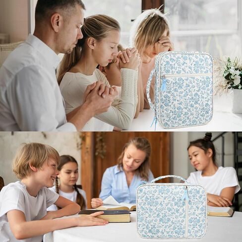 حافظة غطاء الكتاب المقدس للنساء من Aileam: مجموعة لوازم دراسة الكتاب المقدس مع أقلام تحديد الكتاب المقدس، هدايا مسيحية للنساء - قوس وردي، قطن، صلب in Kuwait