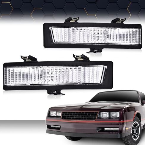 PIT66 Parking Lamps Compatible with Chevy Monte Carlo SS 1983-1988/Compatible with Chevy Monte Carlo 1981-1986 (does not fit LS 1986-1988) 919025, 919026 White in Saudi Arabia