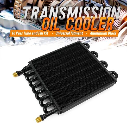 Universal 1/2" Transmission Cooler Aluminium alloy 16 Pass Tube & Fin Black in Kuwait