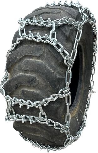 TireChain.com 14.9-38، 14.9 38 سلاسل إطارات ذات قبضة مزدوجة للجرارات مجموعة من 2 in Kuwait