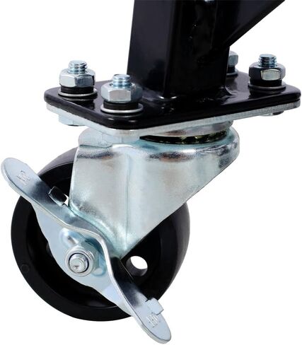 طاولة رفع هيدروليكية للدراجات النارية، رافعة مقصية بسعة 300 رطل مع سطح مطاطي عريض، دواسة تعمل بالقدم، خطافات J و4 عجلات، حامل دراجة نارية ودراجة ترابية للصيانة والتخزين (أسود) in Kuwait