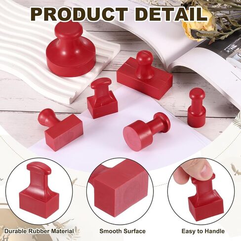 PATIKIL 40x30mm Stamp Rubber Round Handle, 2 Pcs Rubber Stamp Mounts Drawer Pulls for Carving Making DIY Crafting Scrapbooking, Red in Saudi Arabia
