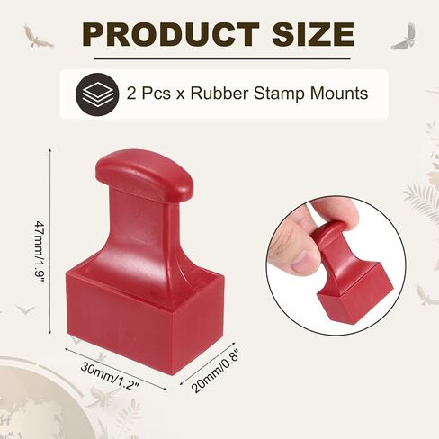PATIKIL 40x30mm Stamp Rubber Round Handle, 2 Pcs Rubber Stamp Mounts Drawer Pulls for Carving Making DIY Crafting Scrapbooking, Red in Saudi Arabia