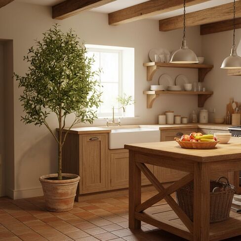 شجرة زيتون صناعية بطول 7 أقدام نبات شجرة زيتون للأرضية الداخلية مع 2239 ورقة نبات اصطناعي كبير كبير نبات زيتون صناعي لغرفة النوم وغرفة المعيشة والفناء والمكتب in Kuwait