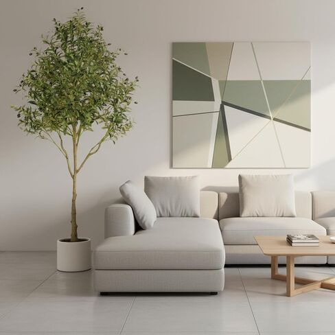 شجرة زيتون صناعية بطول 7 أقدام نبات شجرة زيتون للأرضية الداخلية مع 2239 ورقة نبات اصطناعي كبير كبير نبات زيتون صناعي لغرفة النوم وغرفة المعيشة والفناء والمكتب in Kuwait