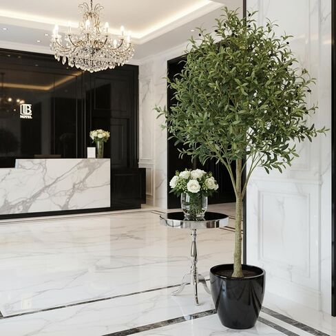 شجرة زيتون صناعية بطول 7 أقدام نبات شجرة زيتون للأرضية الداخلية مع 2239 ورقة نبات اصطناعي كبير كبير نبات زيتون صناعي لغرفة النوم وغرفة المعيشة والفناء والمكتب in Kuwait