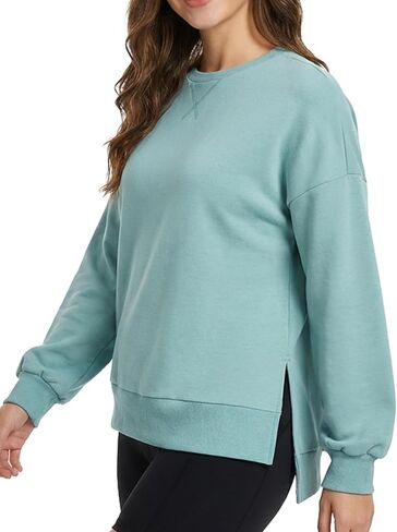AURUZA Crewneck Sweatshirt for Women Long Sleeve Sweatshirt Drop slit sweatshirt in Saudi Arabia