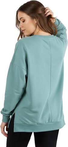 AURUZA Crewneck Sweatshirt for Women Long Sleeve Sweatshirt Drop slit sweatshirt in Saudi Arabia