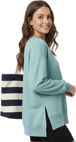 AURUZA Crewneck Sweatshirt for Women Long Sleeve Sweatshirt Drop slit sweatshirt in Saudi Arabia