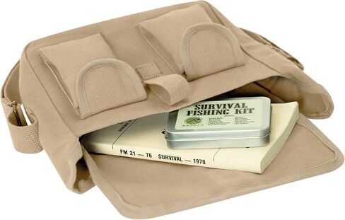 Rothco Canvas Utility Shoulder Bag – Vintage Crossbody Bag for Men – Heavyweight Cotton Canvas – 10" x 8" x 7" – Coyote Brown in Saudi Arabia