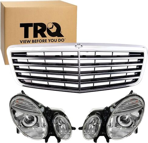 طقم الإضاءة TRQ MB1200146 MB2500100 MB2501100 متوافق مع 2007-2009 مرسيدس بنز E320 E350 E550 E63 AMG in Kuwait