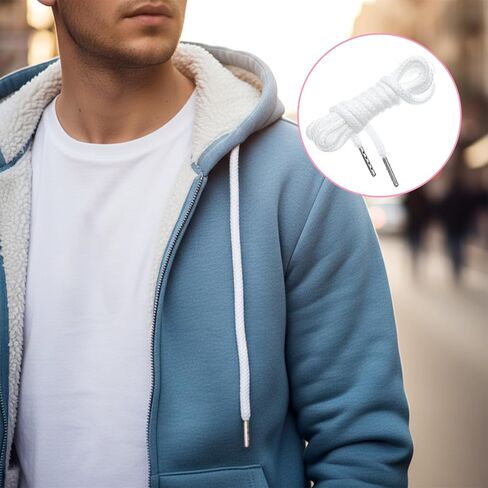 4 PCS Drawstring Cord, Replacement Drawstring for Sweatpants White Drawstrings Threader Pants Cord Elastic Hoodie String Replacement with Easy Threader Tool for Pants Jackets Trunks Coat in Kuwait