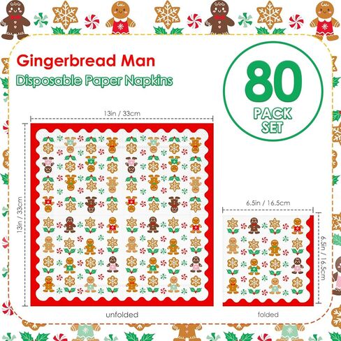 Christmas Snowflake Paper Napkins, Party Napkins 80 Pieces White Disposable Dinner Paper Napkins for Xmas Party Table Decorations in Kuwait