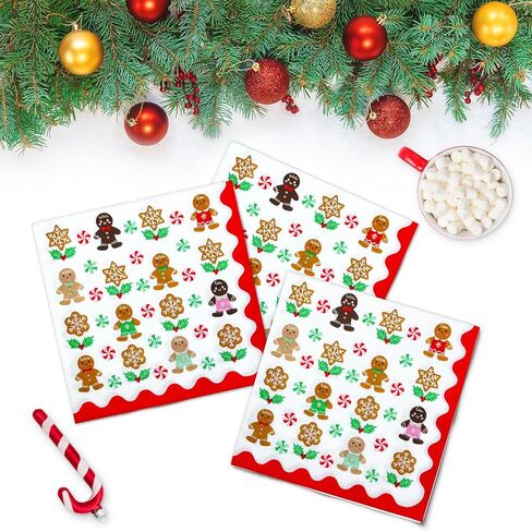 Christmas Snowflake Paper Napkins, Party Napkins 80 Pieces White Disposable Dinner Paper Napkins for Xmas Party Table Decorations in Kuwait