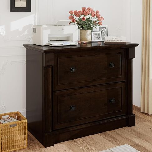 blini 2 Drawer File Cabinet Farmhouse Lateral File Cabinet with Hanging File Folders，Fits Letter/Legal/A4 Sizes, 36.8" Large Wood File Storage Cabinets Printer Stand for Home Office in Saudi Arabia
