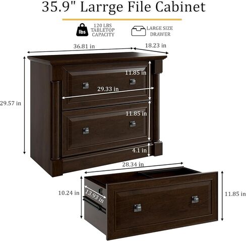 blini 2 Drawer File Cabinet Farmhouse Lateral File Cabinet with Hanging File Folders，Fits Letter/Legal/A4 Sizes, 36.8" Large Wood File Storage Cabinets Printer Stand for Home Office in Saudi Arabia