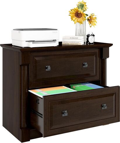 blini 2 Drawer File Cabinet Farmhouse Lateral File Cabinet with Hanging File Folders，Fits Letter/Legal/A4 Sizes, 36.8" Large Wood File Storage Cabinets Printer Stand for Home Office in Saudi Arabia