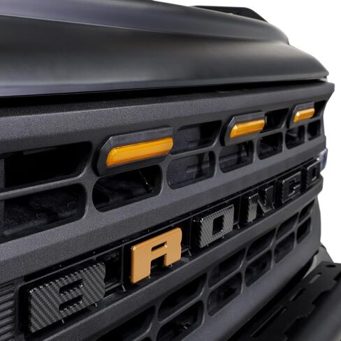 IAG I-Line 3PC Amber Grill LED Light Kit w/Plug & Play Harness for Ford Bronco 2021+ (Base/Black Diamond Models Only) in Saudi Arabia