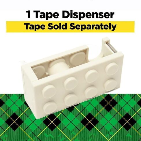 Desktop Tape Dispenser Cute Desk Tape Holder for School Office Study Room Building Block Shape (Yellow) in Saudi Arabia