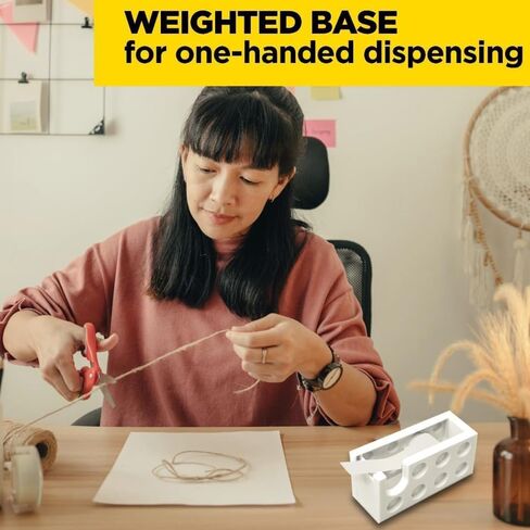Desktop Tape Dispenser Cute Desk Tape Holder for School Office Study Room Building Block Shape (Yellow) in Saudi Arabia