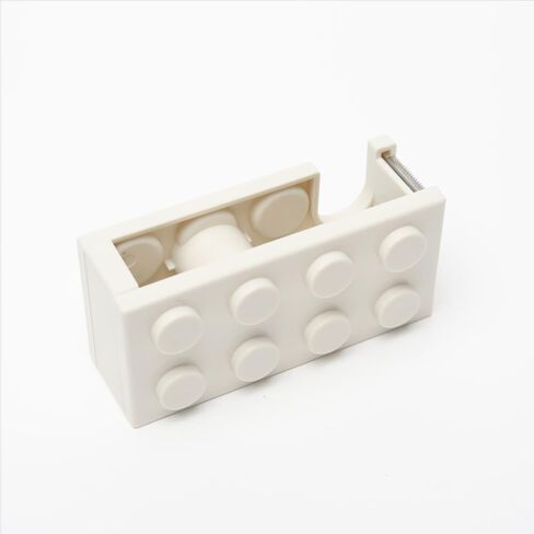 Desktop Tape Dispenser Cute Desk Tape Holder for School Office Study Room Building Block Shape (Yellow) in Saudi Arabia