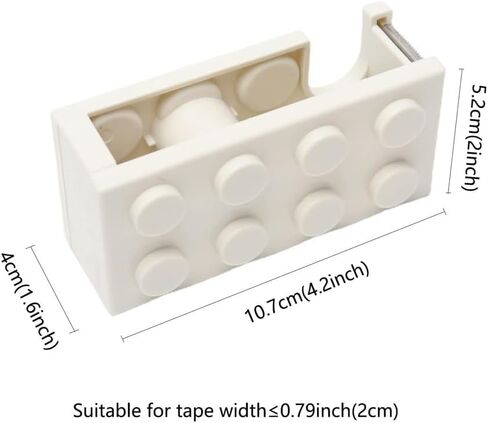 Desktop Tape Dispenser Cute Desk Tape Holder for School Office Study Room Building Block Shape (Yellow) in Saudi Arabia