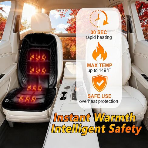 Soft Plush Seat Cushion, Comfortable Seat Cover with Full Back Support, Universal Fit Car SUV Truck RV Van (Black) in Kuwait