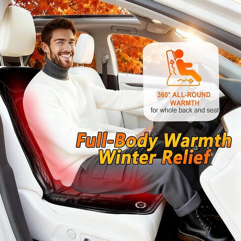 Soft Plush Seat Cushion, Comfortable Seat Cover with Full Back Support, Universal Fit Car SUV Truck RV Van (Black) in Kuwait