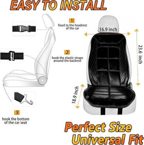 Soft Plush Seat Cushion, Comfortable Seat Cover with Full Back Support, Universal Fit Car SUV Truck RV Van (Black) in Kuwait