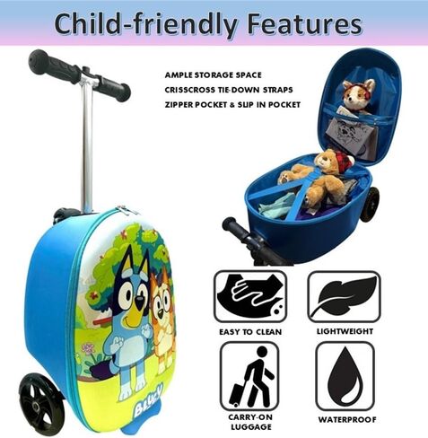 سكوتر حقيبة الركوب المرخص للأطفال مقاس 18 بوصة من Fast Forward - سكوتر خفيف الوزن يمكن حمله على الأمتعة مع عجلات مضيئة LED (سبايدر مان) in Kuwait