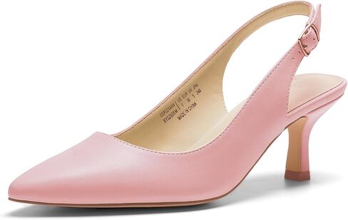DREAM PAIRS Women's Kitten Slingback Heels Pumps | Closed Pointed Toe Low Heels Sexy Casual Dress Shoes for Party Wedding Office Work and Shopping in Saudi Arabia