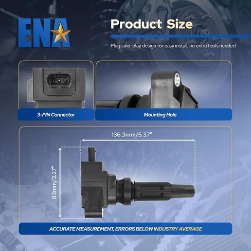 حزمة ملف الإشعال ENA UF855 متوافقة مع Ford Explorer Escape Edge Maverick Ranger Bronco Sport Lincoln Nautilus Corsair 2004 2019-2025 2.0L 2.3L L4 مجموعة من 4 قطع بديلة لـ DG574 in Kuwait