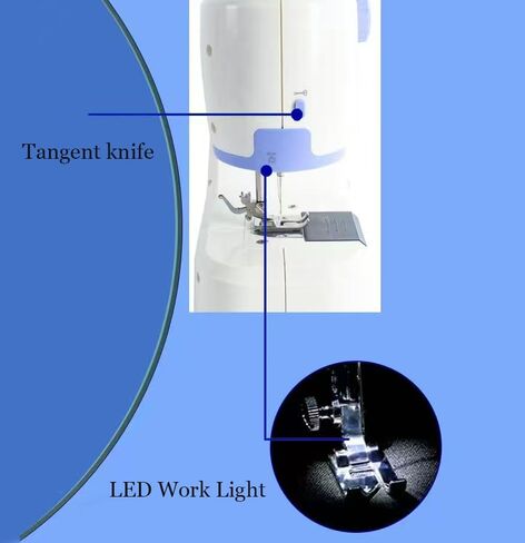 ماكينة خياطة مزودة بـ 12 غرزة مدمجة وسرعتين (سرعات عالية ومنخفضة) للمبتدئين مع مجموعة ملحقات، مع دواسة قدم، وإضاءة LED in Kuwait