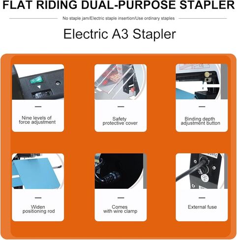 Flat Binder Machine, Electric Desk Stapler, Flat Stitch Stapler, Binding Thickness 40 Sheets, for Office, School & Print Shop in Saudi Arabia