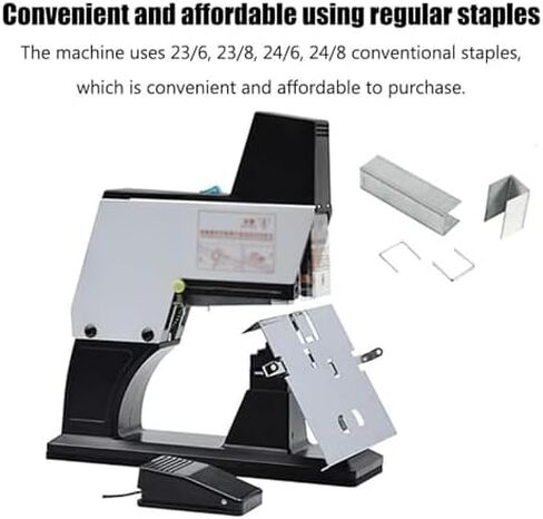 Heavy Duty Electric Saddle Stapler, 9-Speed Automatic Binding Machine with Foot Switch, Adjustable Stitching Depth to 100mm in Saudi Arabia