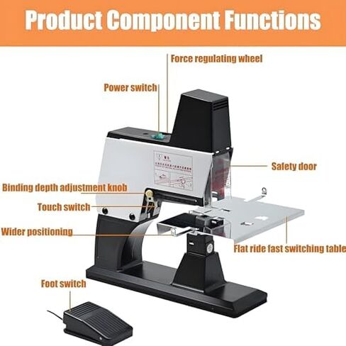 Heavy Duty A3 Desktop Electric Stapler, 40 Sheets Binding Thickness, Flat & Saddle Binding Machine, Perfect for Office & Home Use, Fast & Efficient Document Stapling in Kuwait