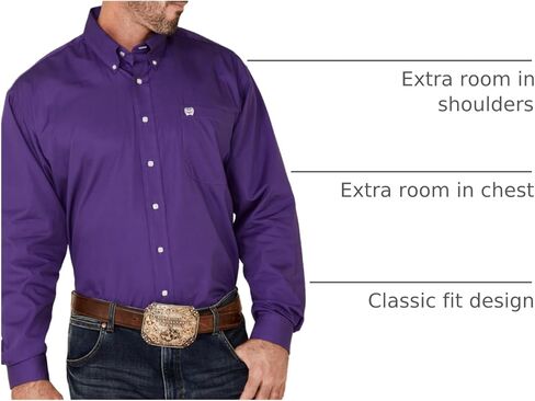Cinch Men's C‌Inch Solid Gray Button Long Sleeve Shirt XXXL Grey XXX-Large in Saudi Arabia