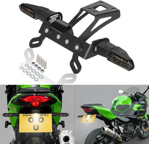 NINJA 400 Fender Eliminator Kit Ninja500 License Plate Bracket LED Turn Signal Compatible With Ninja 250/400 / 500 Z250 Z300 Z400 Z500 Tail Tidy Led Indicator Kits(Smoke) in Kuwait