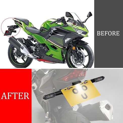 NINJA 400 Fender Eliminator Kit Ninja500 License Plate Bracket LED Turn Signal Compatible With Ninja 250/400 / 500 Z250 Z300 Z400 Z500 Tail Tidy Led Indicator Kits(Smoke) in Kuwait