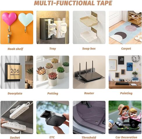 Double Sided Tape Heavy Duty, Nano Double Sided Adhesive Tape, Clear Mounting Tape Picture Hanging Adhesive Strips （9.85FT） 2mm Thickness x 20mm Width in Saudi Arabia