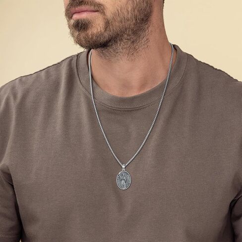 Crucifix Cross Necklace 925 Sterling Silver Christian Jesus Nail Cross Pendant Necklaces Protection Amulet Catholic Jewelry for Men Women, w/Stainless Steel Chain 22'' +2'' in Saudi Arabia