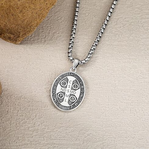 Crucifix Cross Necklace 925 Sterling Silver Christian Jesus Nail Cross Pendant Necklaces Protection Amulet Catholic Jewelry for Men Women, w/Stainless Steel Chain 22'' +2'' in Saudi Arabia