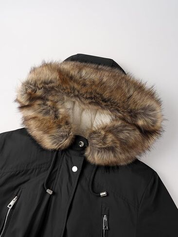 Geschallino Women's Plus Size 3-in-1 Parka Coat Zip Detachable Warm Fleece Lined Outwear with Waist Drawstring (1X-5X) in Kuwait