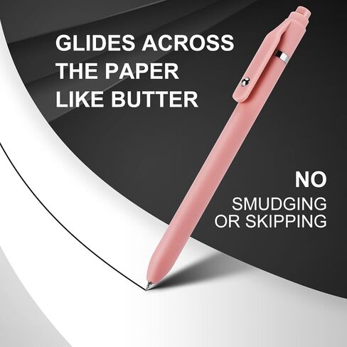 thinkor Pink Gel Pens Black Ink, 7 Pcs 0.5mm Quick Dry Fine Point Smooth Writing Pens, Cute Office School Supplies Gifts for Women Student in Saudi Arabia