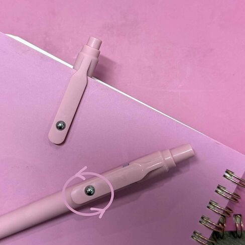 thinkor Pink Gel Pens Black Ink, 7 Pcs 0.5mm Quick Dry Fine Point Smooth Writing Pens, Cute Office School Supplies Gifts for Women Student in Saudi Arabia
