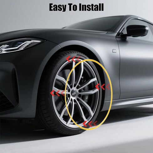 Rim Protector for Car Wheels - Set of 4 Automotive Alloy Wheel Rim Edge Protectors - Suitable for All Vehicles, Including Tesla Model Y Rim Protector - Durable Wheel Hub Accessories(Red, 21Inch) in Saudi Arabia
