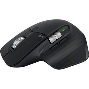 Logitech MX Master 3S - ماوس أداء لاسلكي مع تمرير فائق السرعة، Ergo، 8K DPI، تتبع على الزجاج، نقرات هادئة، USB-C، بلوتوث، Windows، Linux، Chrome (أسود) (متجدد)