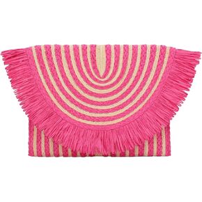 Fecialy Women Fringe Straw Clutch Purses Envelope Summer Beach Bags Woven Clutch Handbags
